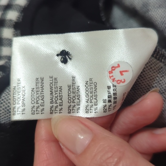 ANTHROPOLOGIE The Essential Crop Flare Pants Color Black/White Size 2 - Picture 15 of 16